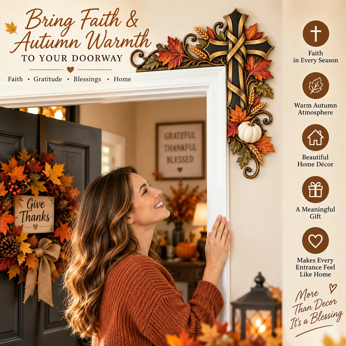 🍁Autumn Door Corner Topper – Harvest & Faith Home Decor