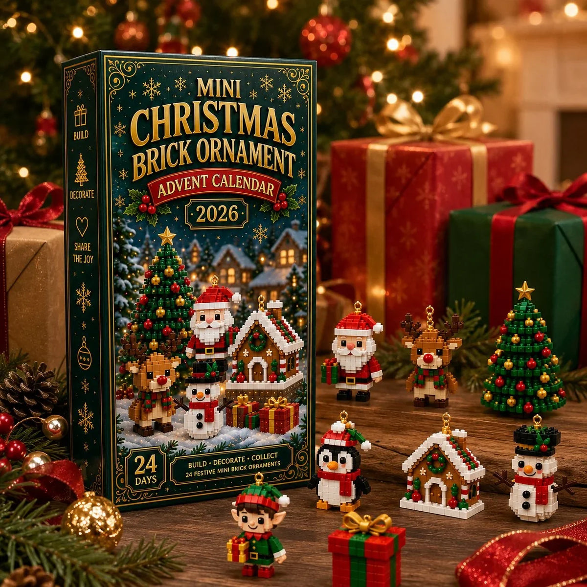 🔥 LAST DAY 49% OFF | 🎄 24-Day Christmas Advent Calendar – Build 24 Festive Ornaments 🎁