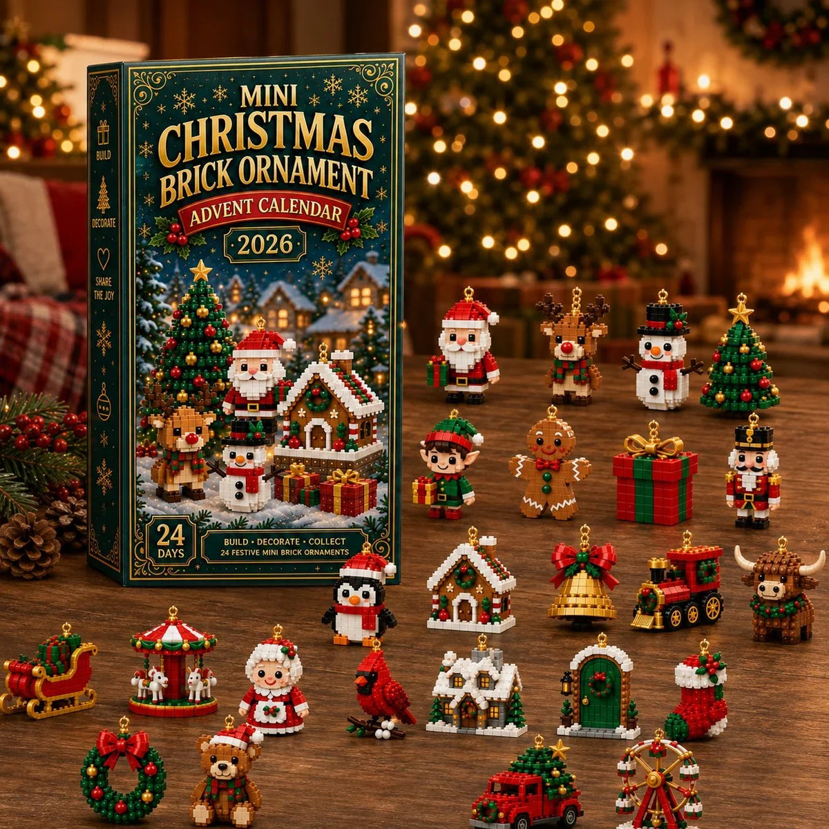 🔥 LAST DAY 49% OFF | 🎄 24-Day Christmas Advent Calendar – Build 24 Festive Ornaments 🎁