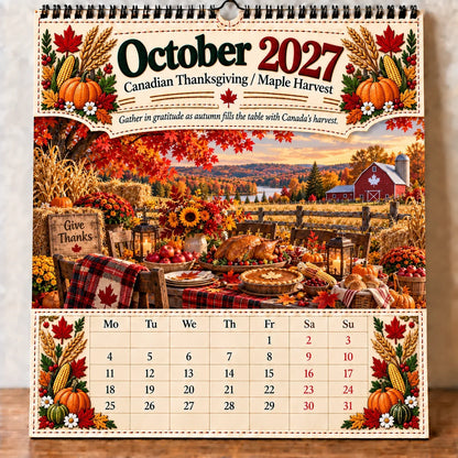 🔥HOT SALE🔥🇨🇦🍁 2027 Canada 160th Anniversary Wall Calendar 🍁🇨🇦