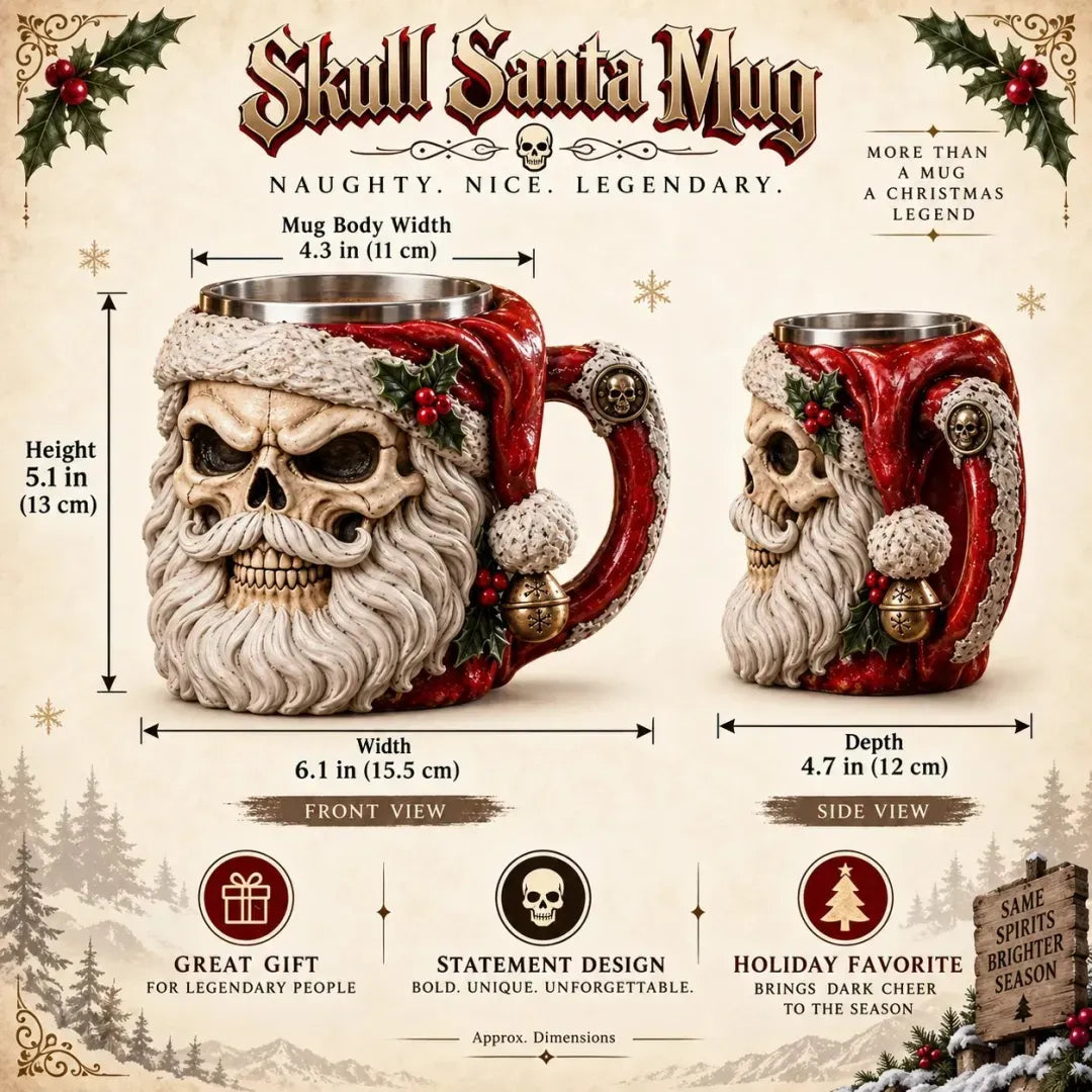 💀🎅 3D Dark Christmas Santa Mug Collection