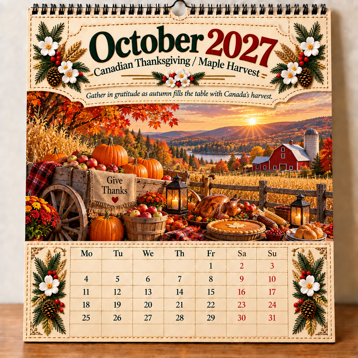 🔥LAST DAY 50% OFF -- 🇨🇦🍁 2027 Canada 160th Anniversary Wall Calendar 🍁🇨🇦