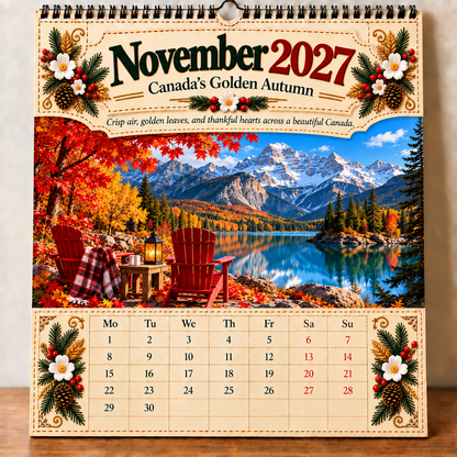 🔥LAST DAY 50% OFF -- 🇨🇦🍁 2027 Canada 160th Anniversary Wall Calendar 🍁🇨🇦