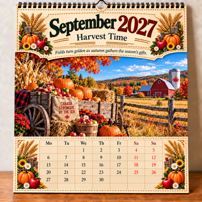 🔥LAST DAY 50% OFF -- 🇨🇦🍁 2027 Canada 160th Anniversary Wall Calendar 🍁🇨🇦