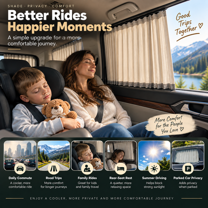 🚗 Pleated Car Window Curtains – More Shade, More Privacy, Better Rides