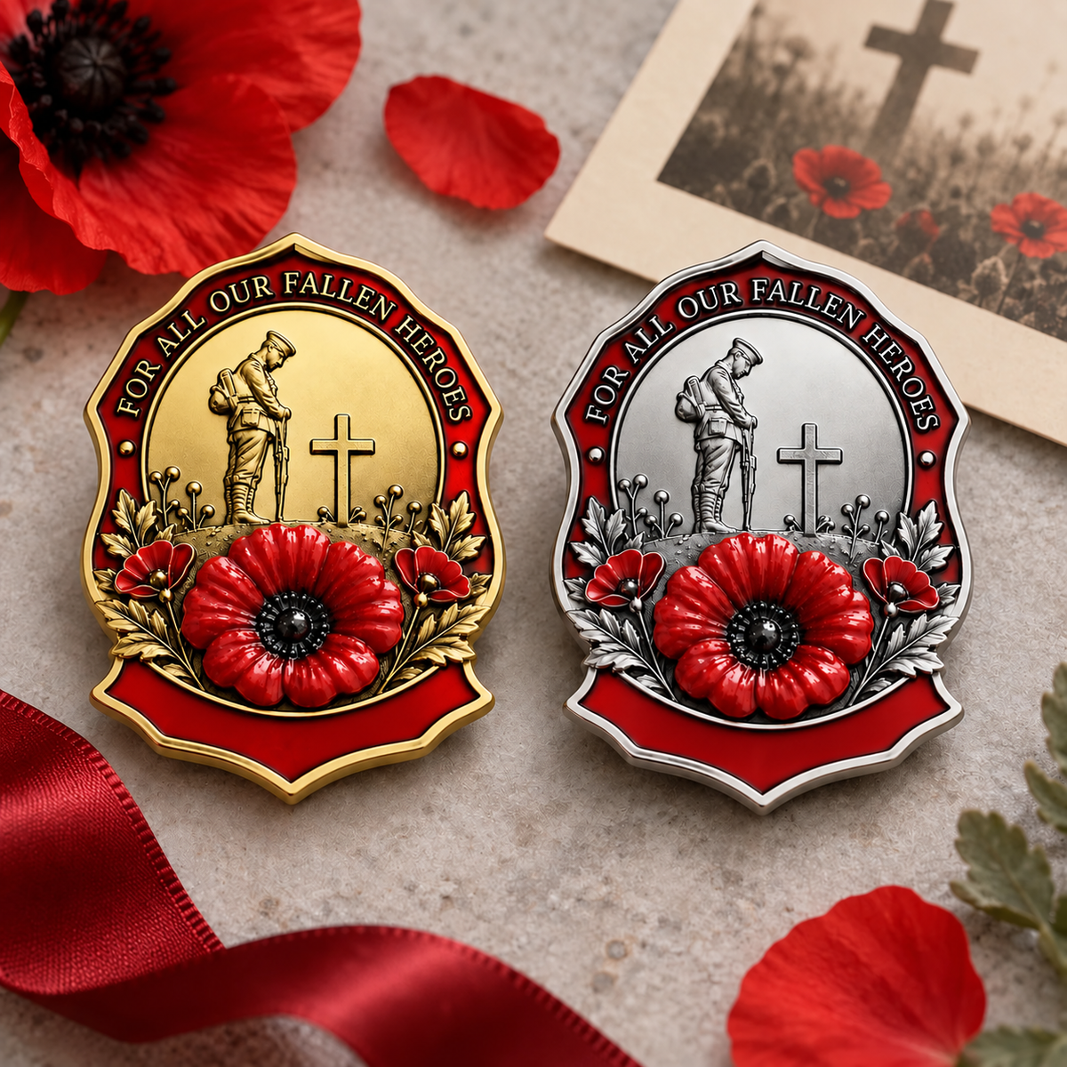 🌺Limited Edition Red Poppy Remembrance Brooch – For All Our Fallen Heroes🎖️