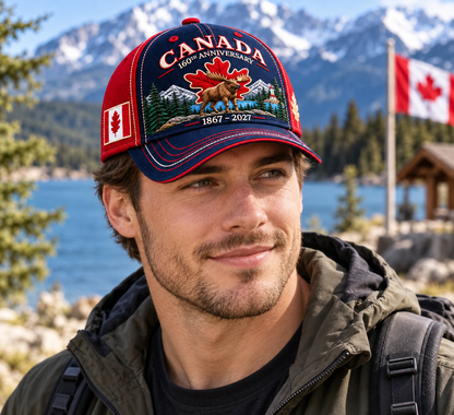 🔥🍁 Canada 160th Anniversary 1867–2027 - Premium Embroidered Heritage Cap100% Cotton • Detailed Embroidery • Comfortable Fit