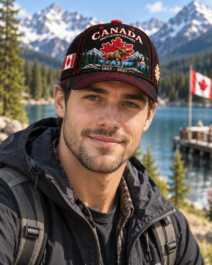 🔥🍁 Canada 160th Anniversary 1867–2027 - Premium Embroidered Heritage Cap100% Cotton • Detailed Embroidery • Comfortable Fit