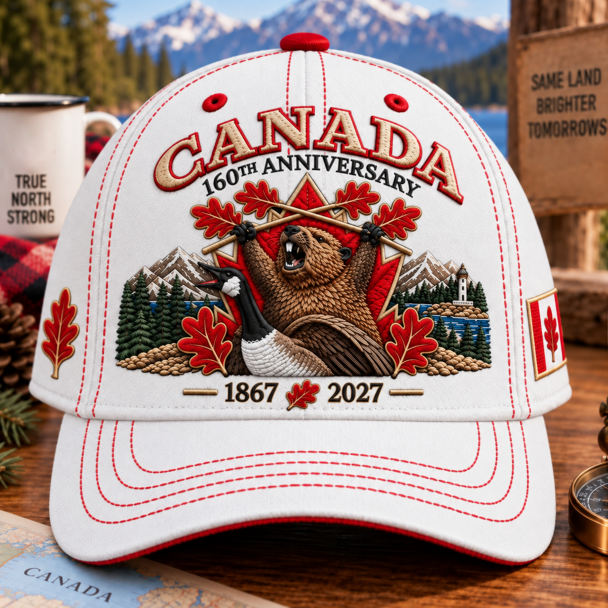 🔥🍁 Canada 160th Anniversary 1867–2027 - Premium Embroidered Heritage Cap100% Cotton • Detailed Embroidery • Comfortable Fit
