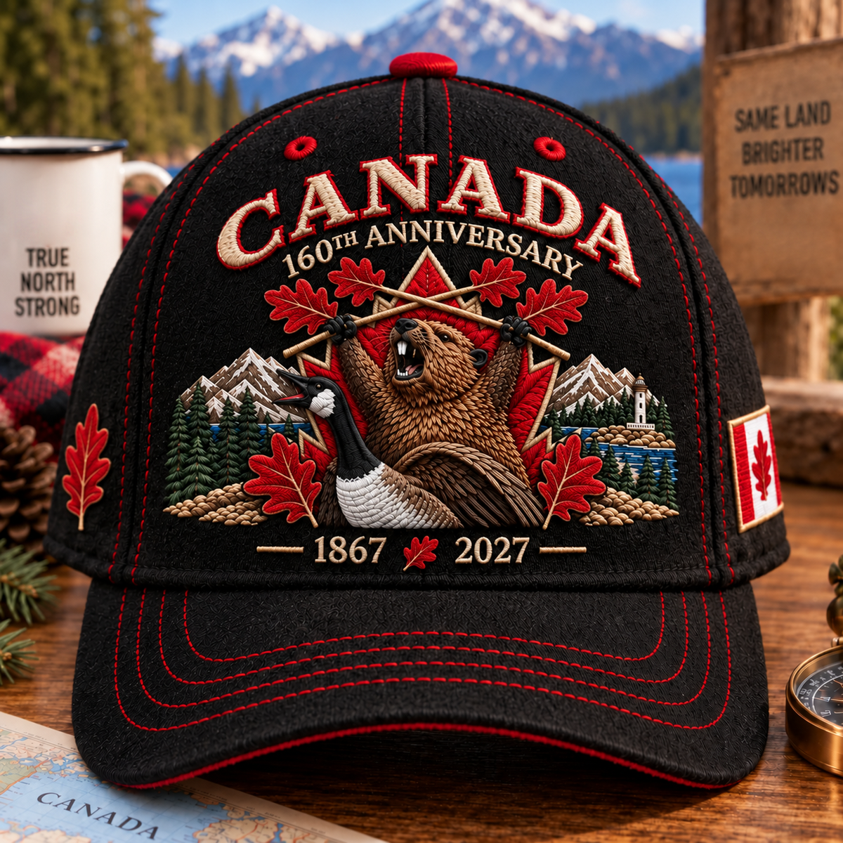 🔥🍁 Canada 160th Anniversary 1867–2027 - Premium Embroidered Heritage Cap100% Cotton • Detailed Embroidery • Comfortable Fit