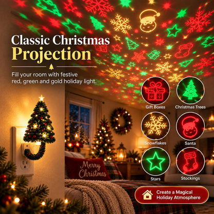 🎄 Christmas Tree Plug-In Projector Night Light – Instant Holiday Magic for Walls & Ceilings