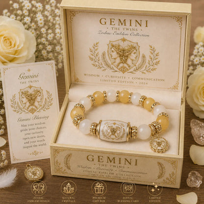 🎁 Holiday Gift Special | 12 Zodiac Natural Chalcedony Bracelet – Save 34%