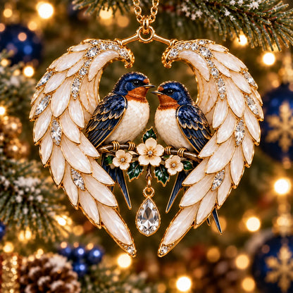 ❤️2026 Angel Wing Heart Christmas Ornaments