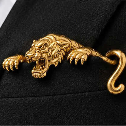 🐊 Luxury Sculpted Alligator Pocket Square – Magnetic Metal Suit Accessory ✨