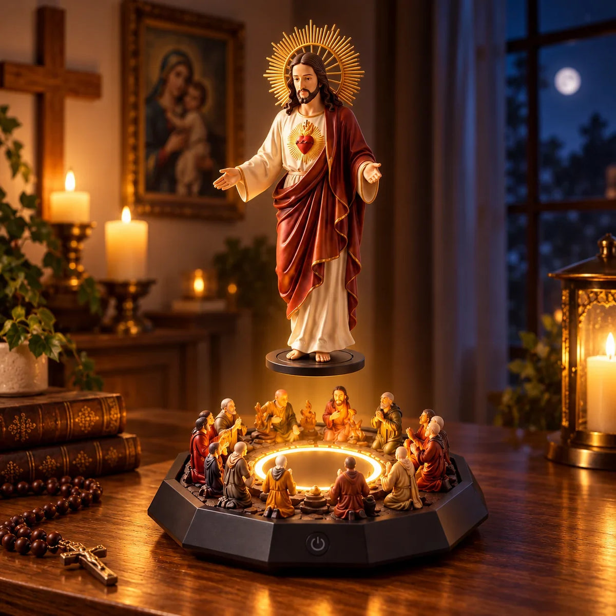 🔥last Day 49% Off🔥- Floating Christ With Led Lighting – A Symbol Of Faith That Enchants
