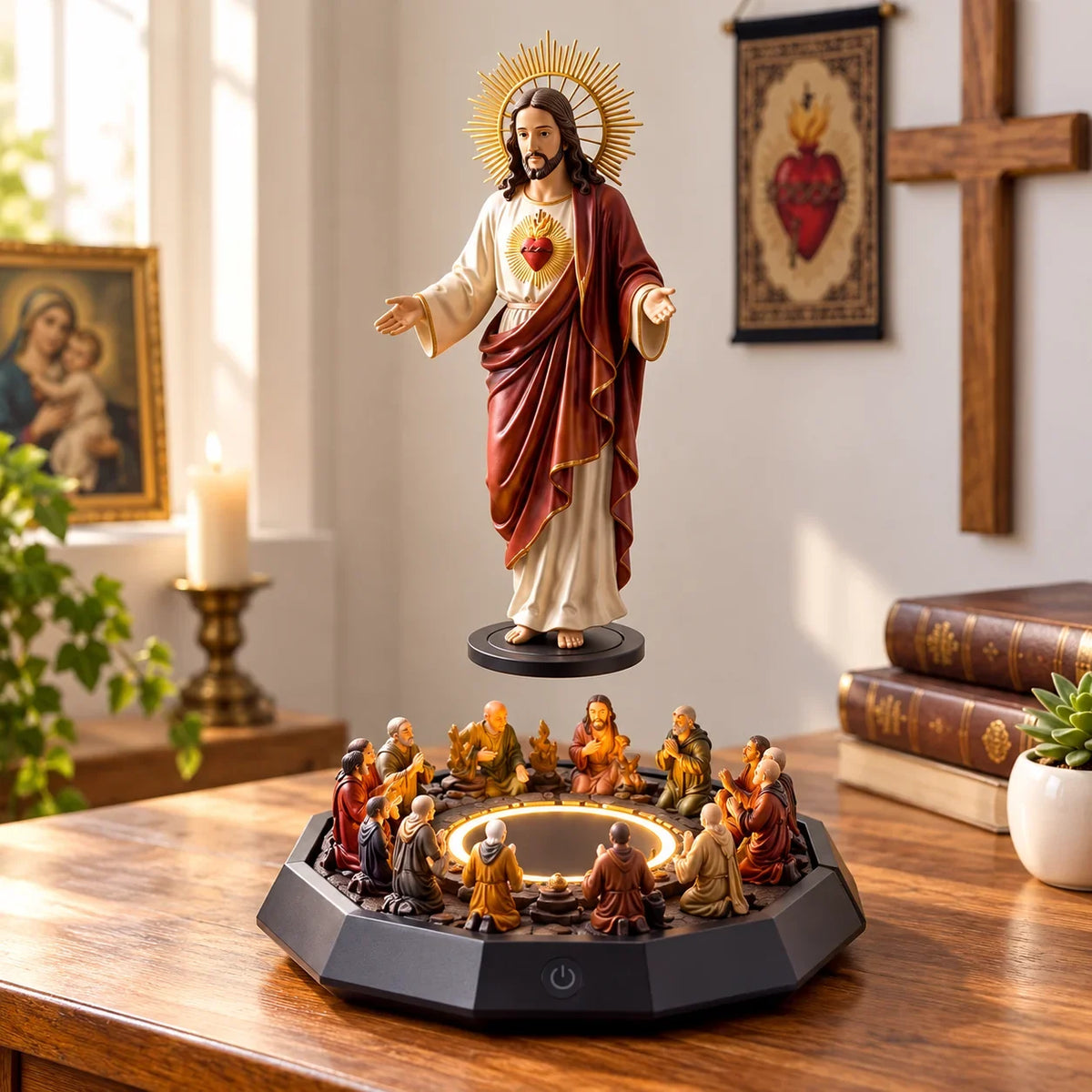 🔥last Day 49% Off🔥- Floating Christ With Led Lighting – A Symbol Of Faith That Enchants