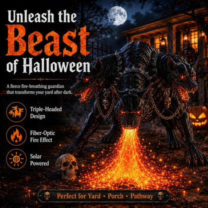 🎃 3-Headed Hellhound Halloween Light – The Yard Display Everyone Will Remember | 49% OFF