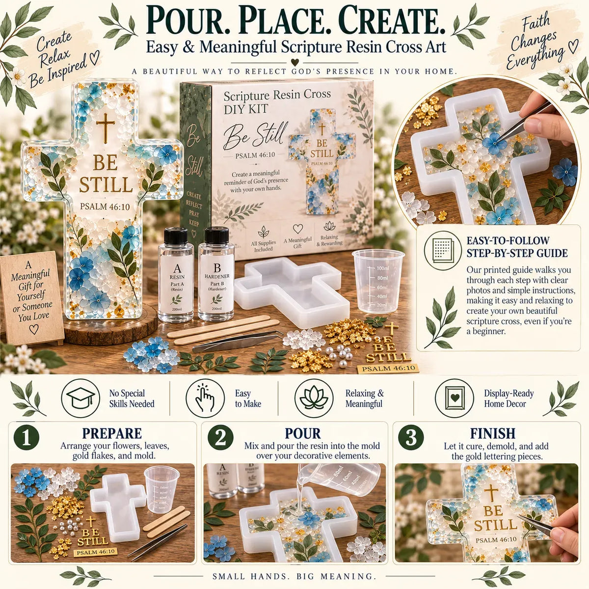 🔥 48% OFF Faith Craft Special | Scripture Resin Cross DIY Kit – Create, Pour & Keep