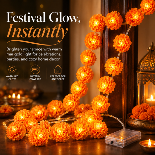 🎃Holiday Trend🌼 Marigold Flower String Lights
