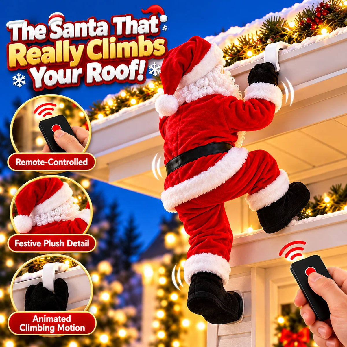 🎅😂 Remote-Controlled Climbing Santa™ – Watch Santa Climb Your Roof! | Fun Animated Christmas Decoration 🎄