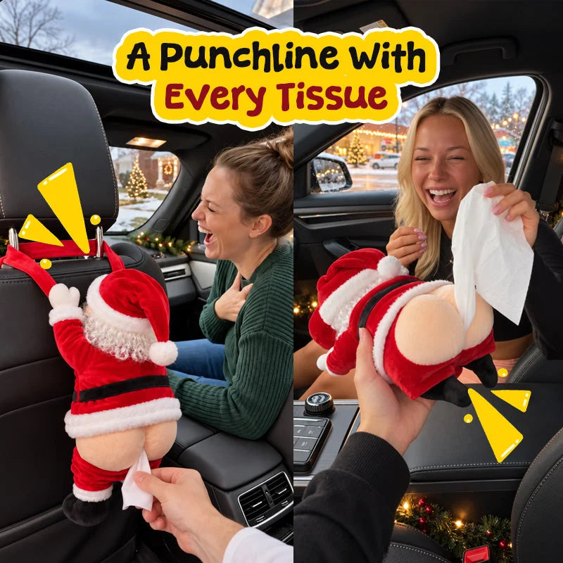 🎅😂 Funny Santa Butt Tissue Box – Hilarious Christmas Decor & White Elephant Gift 🎁
