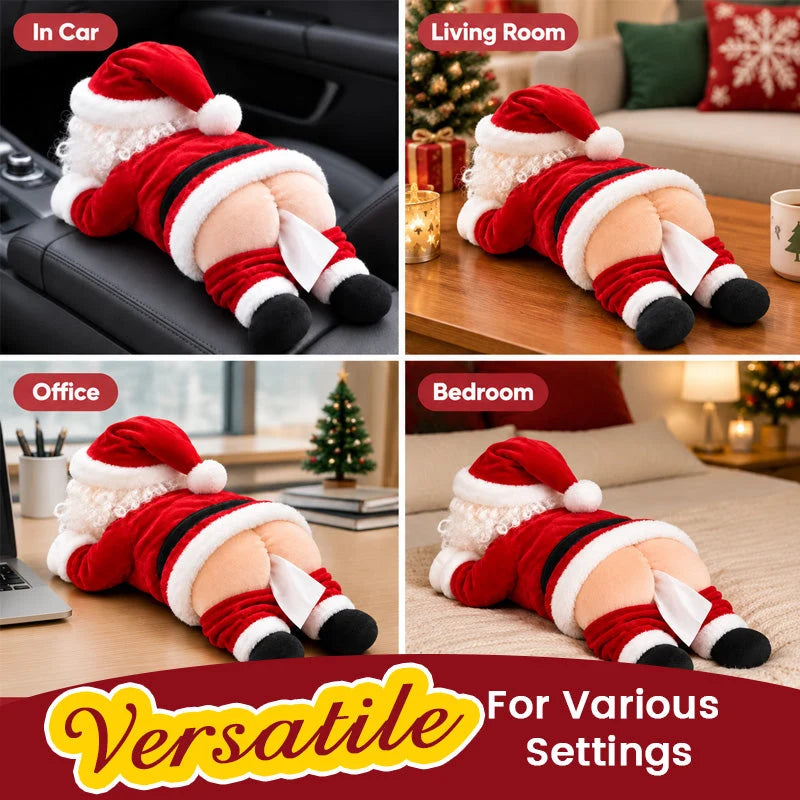 🎅😂 Funny Santa Butt Tissue Box – Hilarious Christmas Decor & White Elephant Gift 🎁