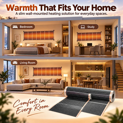 🔥3-Second Rapid Heating Honeycomb Graphene Far-Infrared Ceramic Wall Heater – Low Noise & Energy Efficient Indoor Wall Mount Heater