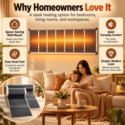 🔥3-Second Rapid Heating Honeycomb Graphene Far-Infrared Ceramic Wall Heater – Low Noise & Energy Efficient Indoor Wall Mount Heater