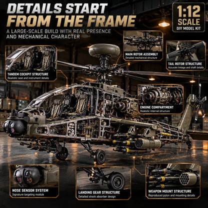 🔥LAST DAY 49% OFF🚁Attack Helicopter Model Kit – Build Your Own Military Aviation Legend