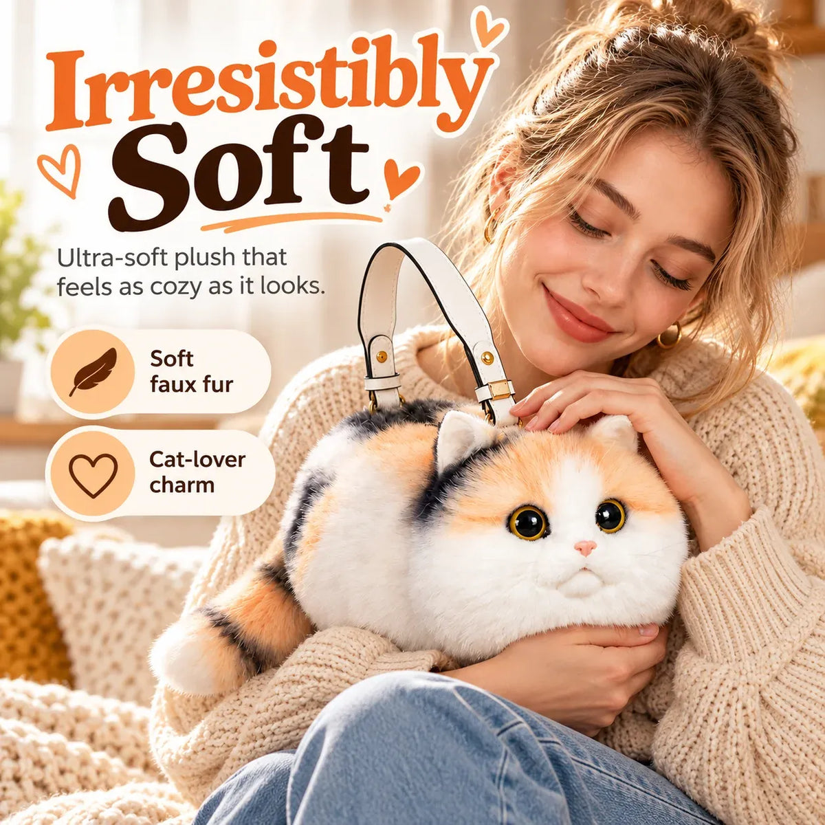 🎉🐱 Plush Cat Handbag – Ultra-Soft Kitty Purse for Cat Lovers & Cute Everyday Outfits