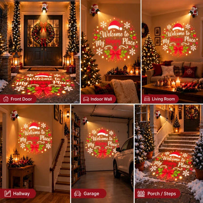 🎅✨ Santa Christmas Welcome Projector – Magical Holiday Greeting Light with Remote Control & Adjustable Angle 🎄