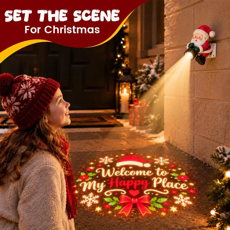 🎅✨ Santa Christmas Welcome Projector – Magical Holiday Greeting Light with Remote Control & Adjustable Angle 🎄