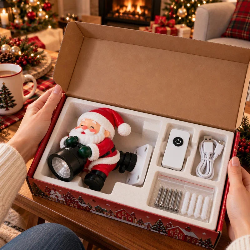 🎅✨ Santa Christmas Welcome Projector – Magical Holiday Greeting Light with Remote Control & Adjustable Angle 🎄