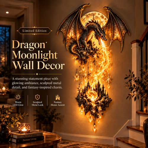 🔥 Limited-Time 49% OFF – 🐉 Dragonfire Moonlight Wall Lamp | Enchanted Fantasy Castle Decor 🌙