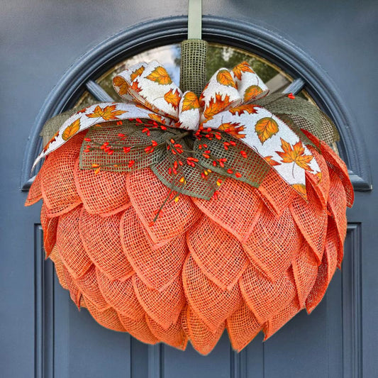 🔥This Week Special Sales 49% OFF🍁 Handmade farmhouse-style pumpkin front door wreath