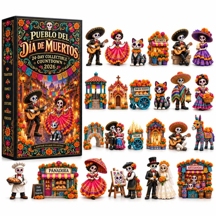 🎁 Limited-Time 42% OFF | Build Your Own Day of the Dead Village – 24-Day Collector Calendar