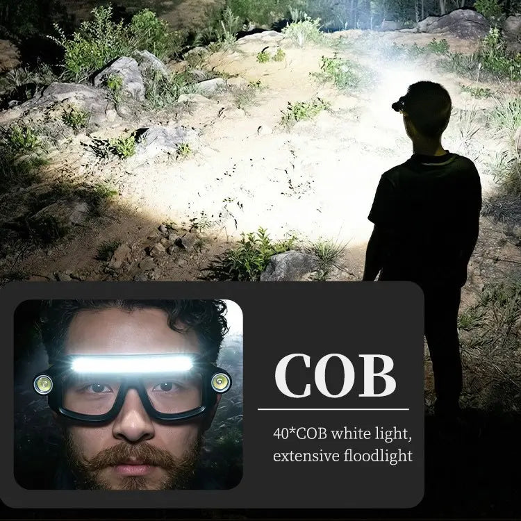 🔦✨Hands-Free Wearable Glasses LED Light – Rechargeable Head-Worn Work Lamp for Maintenance & Outdoor Activities