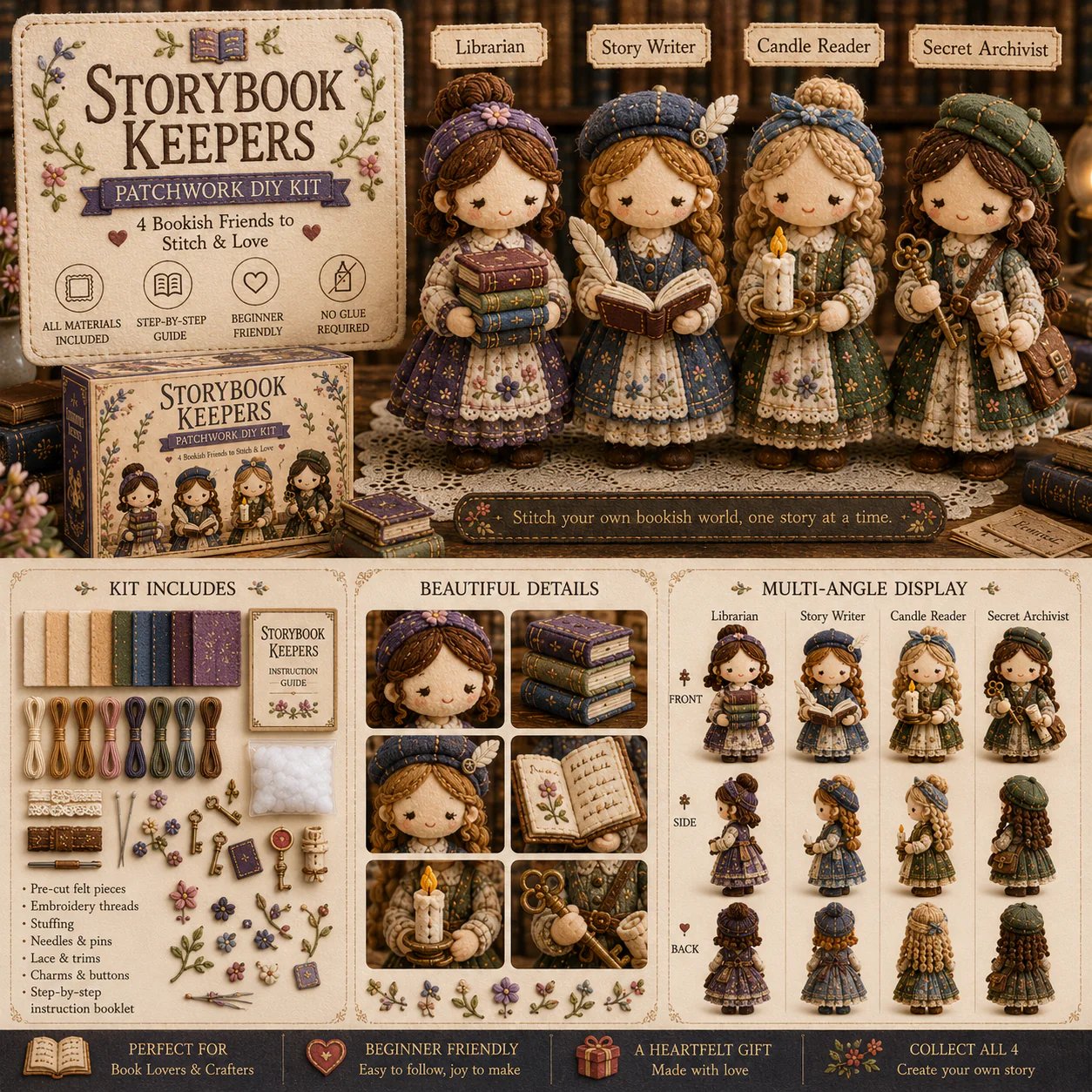 🎁 Last Day 49% OFF 🧵 Tiny Worlds Patchwork DIY Kit Series – Create Your Own Mini Handmade Scene