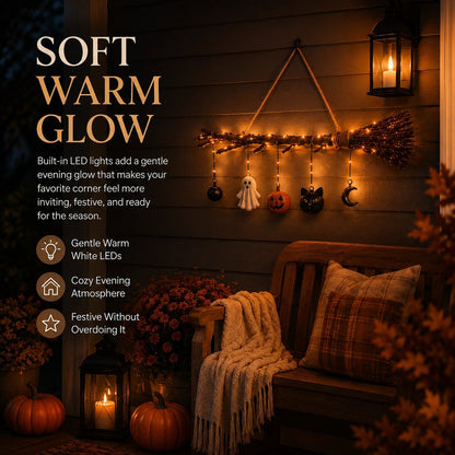 🍂 Lighted Fall Broom Wall Decor – 50% OFF Today ✨