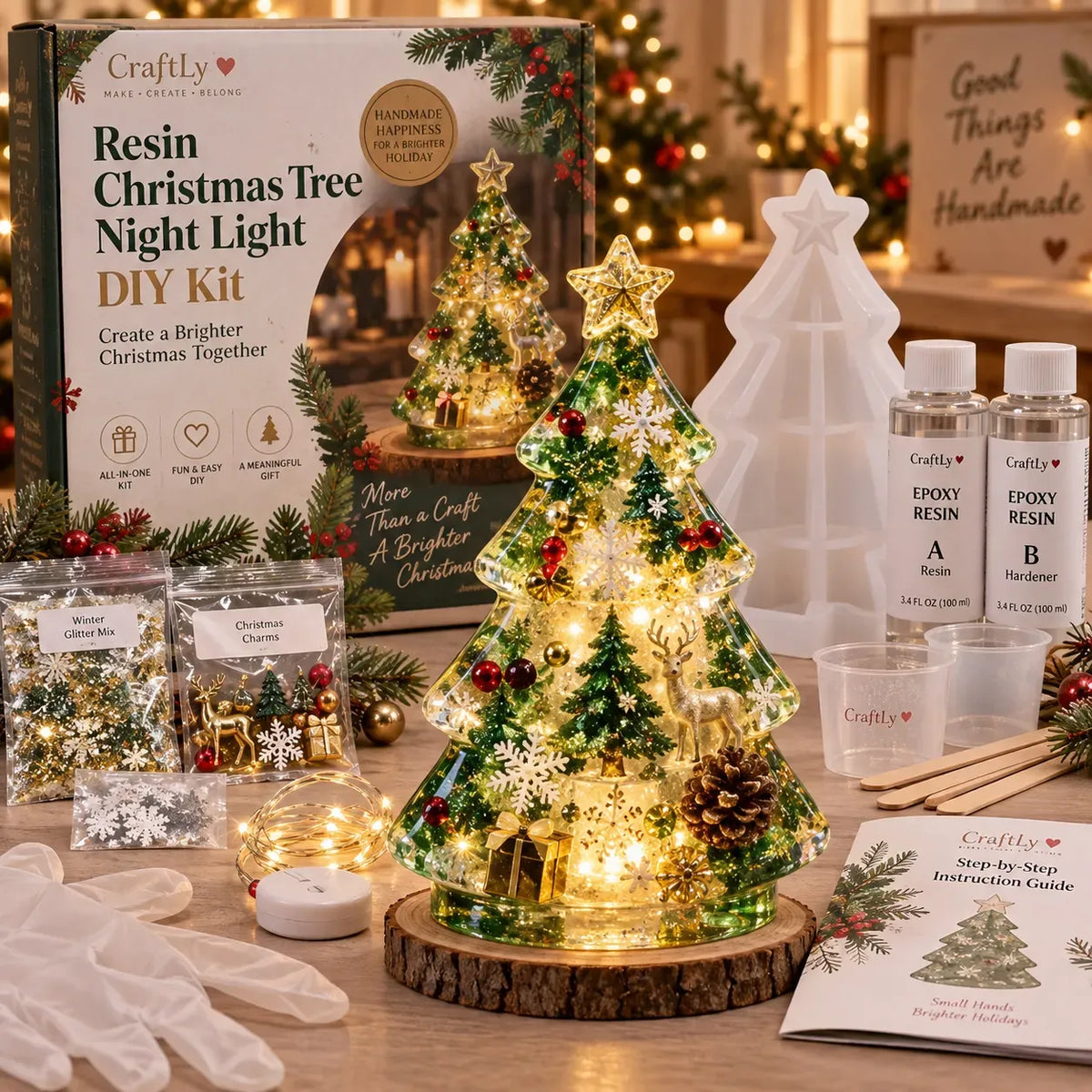 🎄 Holiday Craft Special | DIY Light-Up Resin Christmas Tree Kit – Save 39%