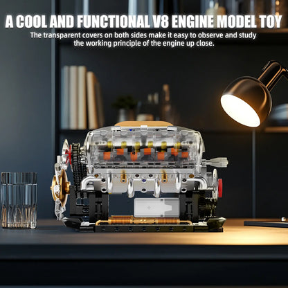 🔥 V8 Engine Model Kit – 1:1 Scale DIY Mechanical Building Set with 692 Pieces for Car Lovers & STEM Learning