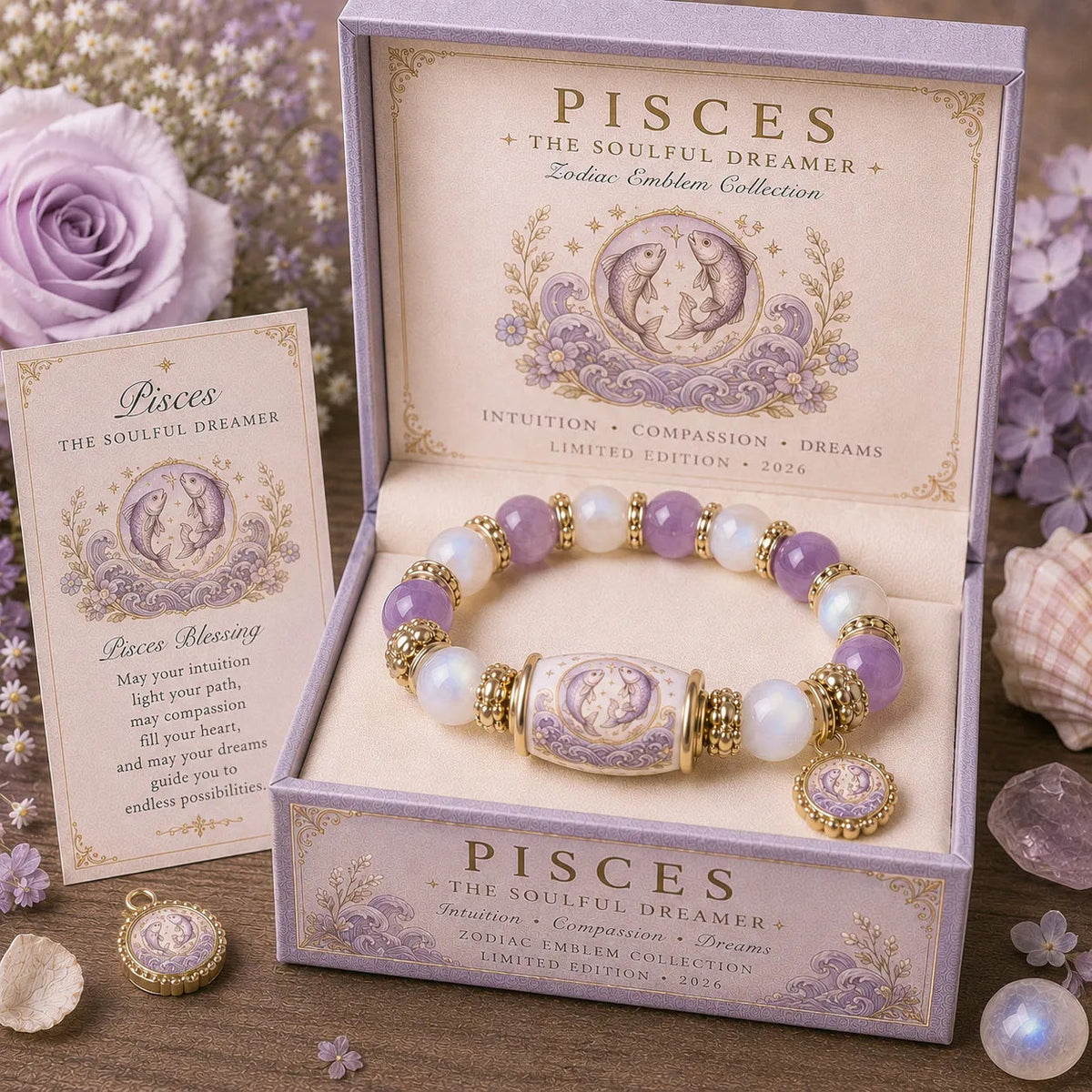 🎁 Holiday Gift Special | 12 Zodiac Natural Chalcedony Bracelet – Save 34%