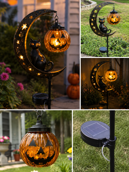 🔥 Last Day 55% OFF –Solar Halloween Garden Stake Light 👻🎃 | Black Cat & Pumpkin Decor