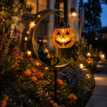 🔥 Last Day 55% OFF –Solar Halloween Garden Stake Light 👻🎃 | Black Cat & Pumpkin Decor