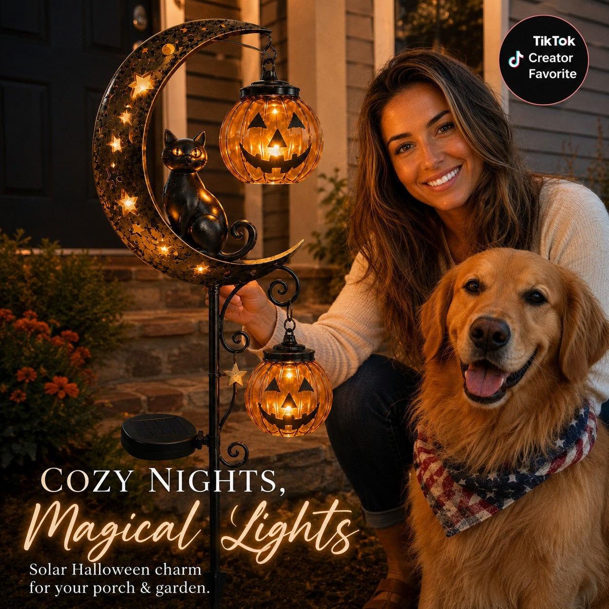 🔥 Last Day 55% OFF –Solar Halloween Garden Stake Light 👻🎃 | Black Cat & Pumpkin Decor