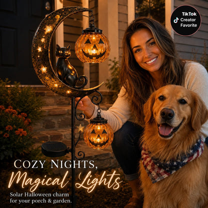 🔥 Last Day 55% OFF –Solar Halloween Garden Stake Light 👻🎃 | Black Cat & Pumpkin Decor