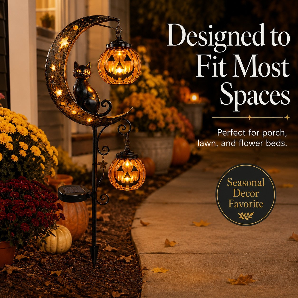 🔥 Last Day 55% OFF –Solar Halloween Garden Stake Light 👻🎃 | Black Cat & Pumpkin Decor