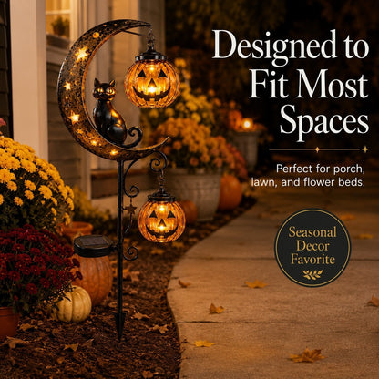 🔥 Last Day 55% OFF –Solar Halloween Garden Stake Light 👻🎃 | Black Cat & Pumpkin Decor