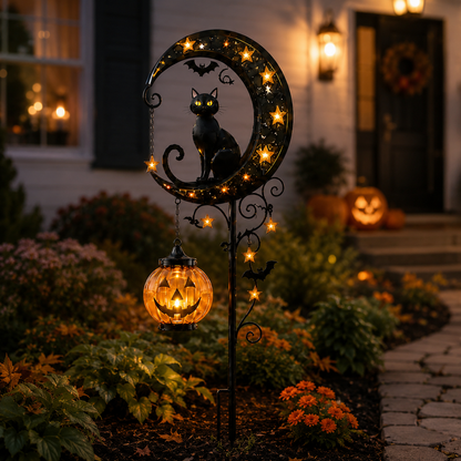 🔥 Last Day 55% OFF –Solar Halloween Garden Stake Light 👻🎃 | Black Cat & Pumpkin Decor