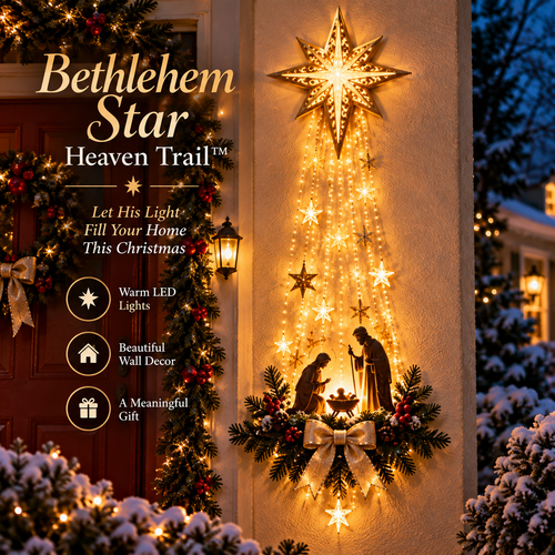 ✝️ "Bethlehem Star of Faith™" — Light-Up Nativity Scene Wall Decor